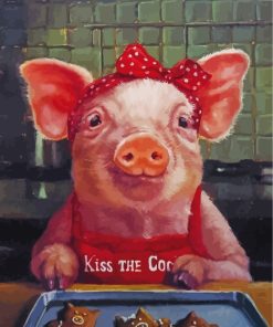 Cookie-Loving Pig Paint By Numbers