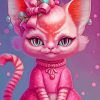 Pink Cat Christmas Paint By Numbers