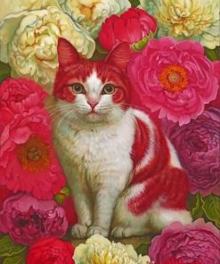 Pink Cat Animal Paint By Numbers