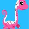 Pink Dinosaur Fun Paint By Numbers