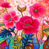 Pink Aesthetic Flowers Paint By Numbers
