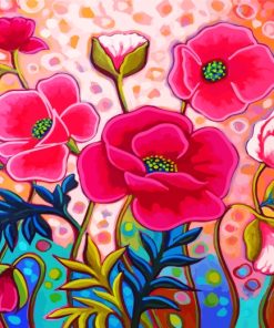 Pink Aesthetic Flowers Paint By Numbers