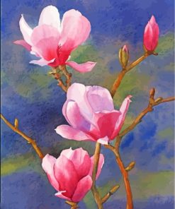 Pink Magnolia Flower Paint By Numbers
