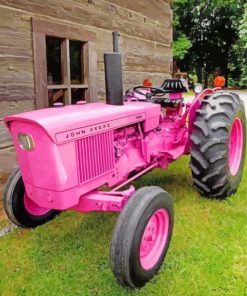 Pink Tractor Engines Paint By Numbers