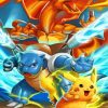 Pikachu & Charizard Anime Paint By Numbers