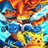 Pikachu and Charizard Anime Paint By Numbers