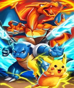 Pikachu and Charizard Anime Paint By Numbers
