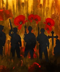 Poppies Silhouette Soldiers Paint By Numbers