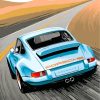 Porsche Martini Blue Car Paint By Numbers