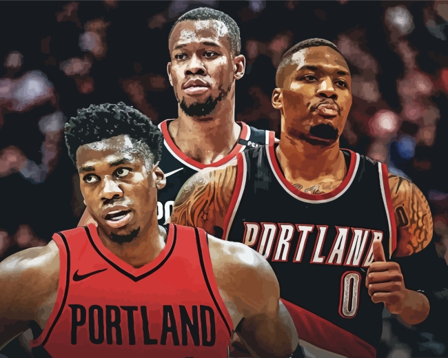 Completed Portland Trail Blazers artwork in final stage
