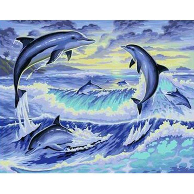 Jumping Dolphin Animal Paint By Numbers