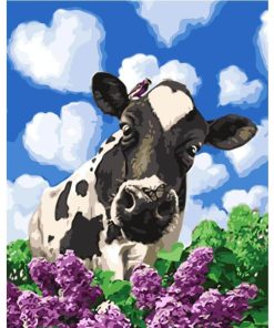 Cow and Calf in Blooms Paint By Numbers