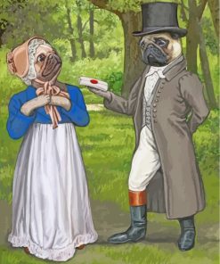 Romantic Pug Pair Paint By Numbers