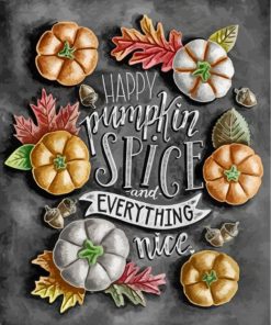 Pumpkin Calligraphy Quotes Paint By Numbers