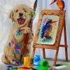 Colorful Puppy and Woodpecker Friendship Paint By Numbers