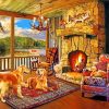 Cozy Puppy Lodge Paint By Numbers