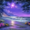 Purple Moonlit Seascape Paint By Numbers