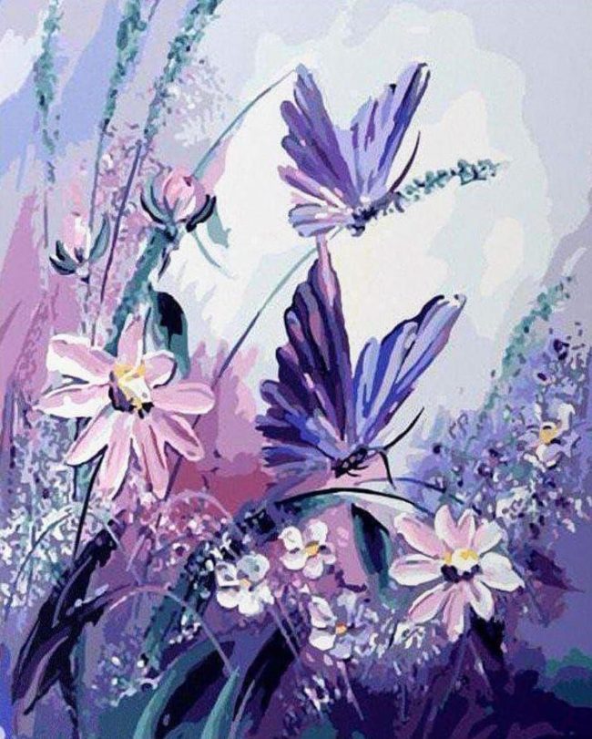 Purple Butterfly Animal Paint By Numbers