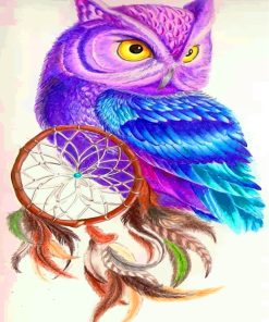 Purple Owl Dream Catchers Paint By Numbers