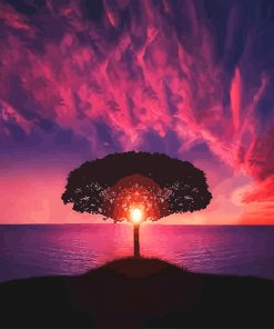 Purple Sky Landscape Paint By Numbers