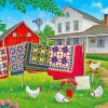 Quilts Barns Scene Paint By Numbers