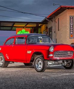 Red Gasser Classic Cars Paint By Numbers