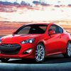 Red Hyundai Genesis Cars Paint By Numbers