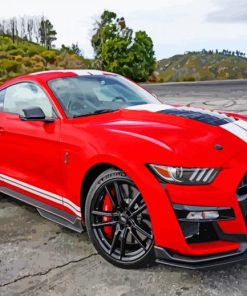Red Shelby Mustang Car Paint By Numbers