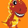 Red Dinosaur Fun Paint By Numbers