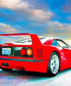 Red Ferrari Supercar Paint By Numbers