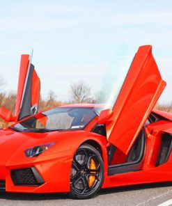 Red Lamborghini Supercar Paint By Numbers