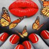 Butterfly Beauty Red Lips Paint By Numbers