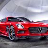 Red Mercedes SLS Cars Paint By Numbers