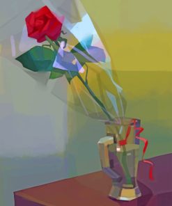 Red Rose Flower Paint By Numbers