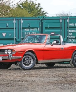 Red Triumph Stag Classic Car Paint By Numbers
