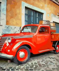 Red Pickup Truck Masterpiece Paint By Numbers