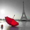 Paris Red Umbrella Art Paint By Numbers