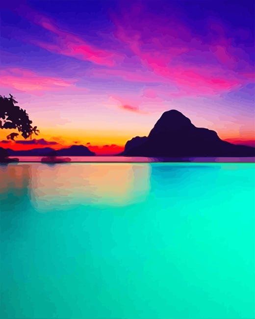 Finalizing the Beautiful Philippine Resort Paint By Numbers Artwork