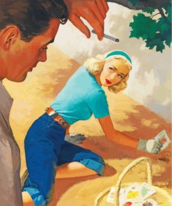 Retro Romance Lovers Paint By Numbers