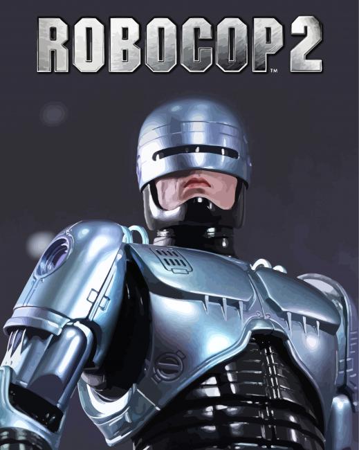 Finalizing the Robocop 2 Action Movie Paint By Numbers artwork