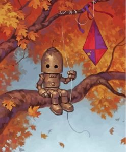 Lonely Robot with Crows Paint By Numbers