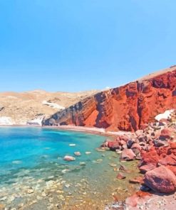 Red Beach Greece Paint By Numbers