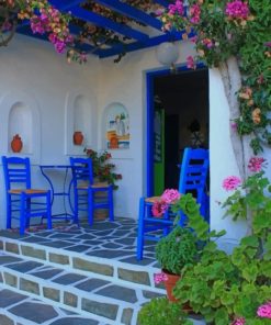 Santorini Garden Scene Paint By Numbers