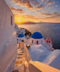 Santorini Sunrise Greece Paint By Numbers
