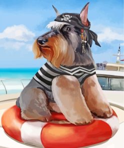 Playful Schnauzer Pirate Paint By Numbers