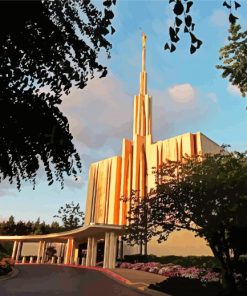 Seattle Temple Sunset Paint By Numbers