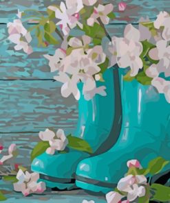 Shoes and Aesthetic Flowers Paint By Numbers