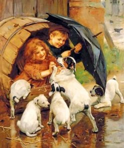 Siblings and Dogs Paint By Numbers