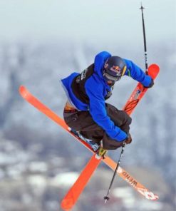 Skiing in Snowy Mountains Paint By Numbers