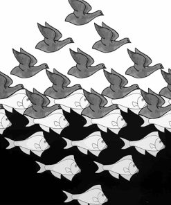 MC Escher Sky and Water Fishes Paint By Numbers
